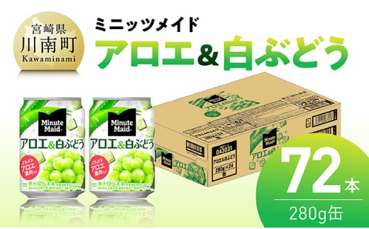 ミニッツメイド「アロエ&白ぶどう」280g缶 72本（24本×3箱） 【 飲料 アロエ 白ぶどう 果汁 長期保存 】