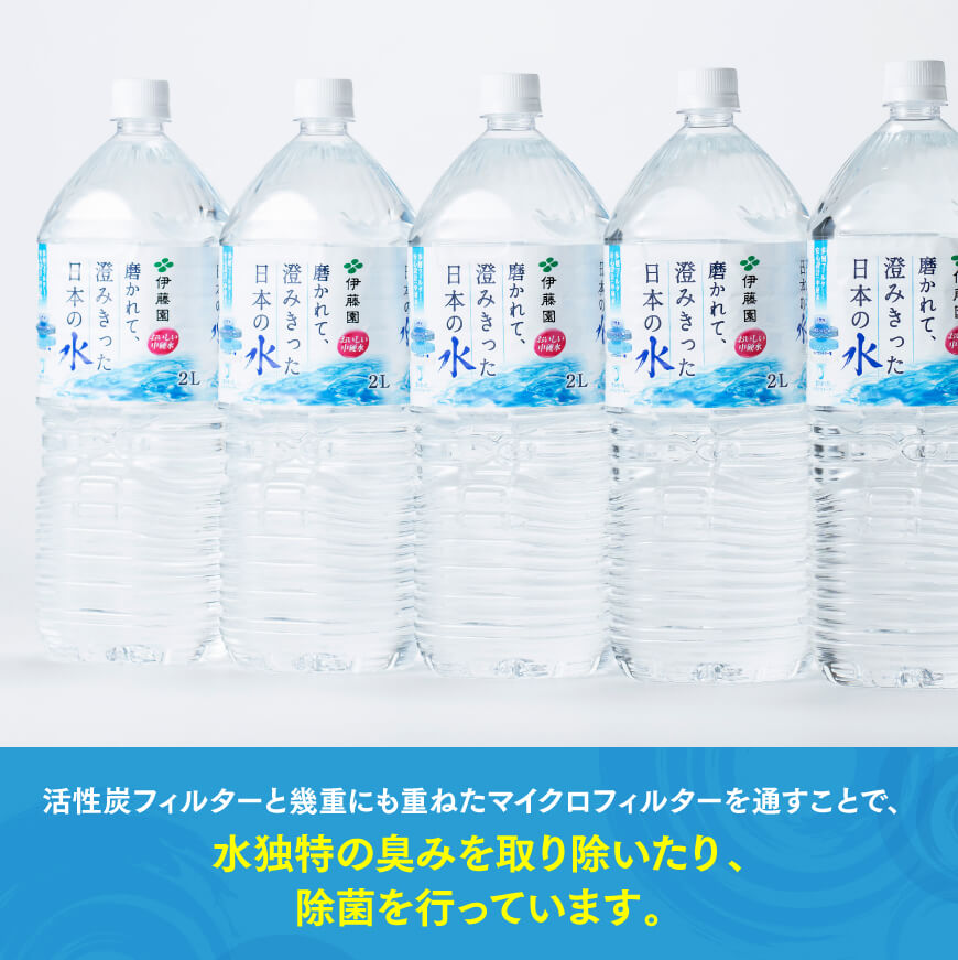 伊藤園 PET磨かれて、澄みきった日本の水 宮崎 2L×12本【ミネラルウォーター 飲料 ソフトドリンク ペットボトル】