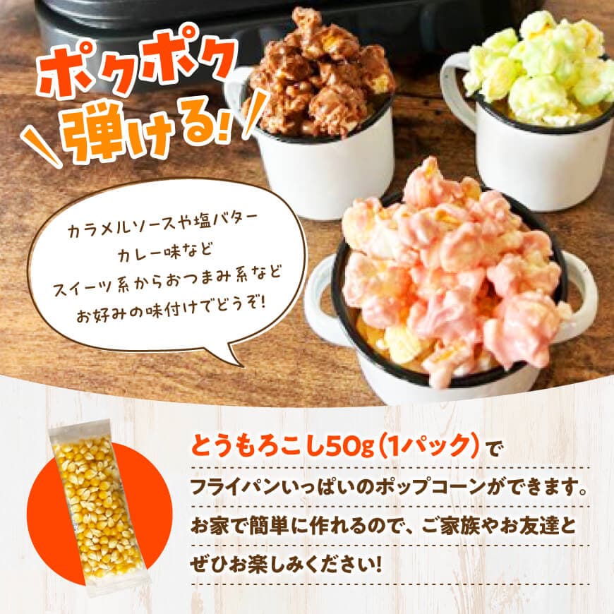 国産ポップコーン用（乾燥とうもろこし）　500g（個包装50g×10パック） 【 数量限定 期間限定 宮崎県産 ポップコーン 】
