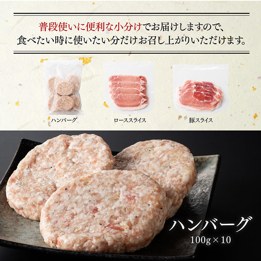 「まるみ豚」宮崎県産豚肉　ハンバーグ・精肉セット　計1.6kg 【 豚肉 豚 肉 国産 川南町 ハンバーグ 精肉 】