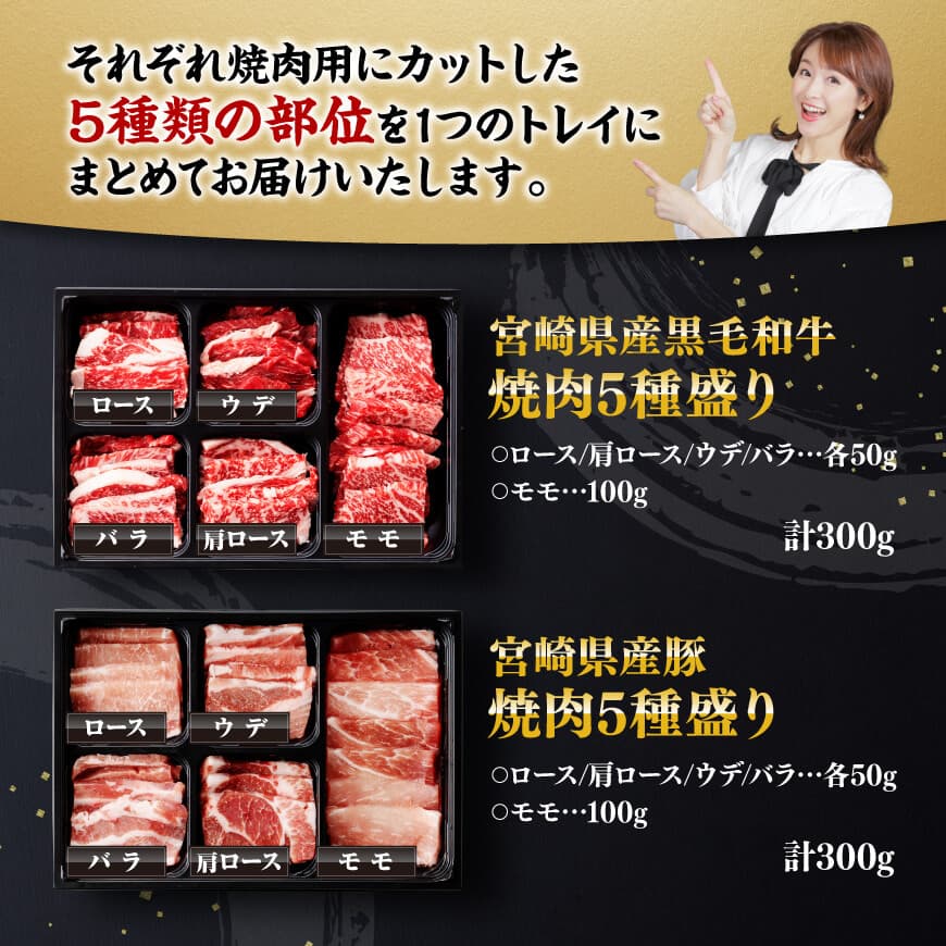 宮崎県産 黒毛和牛 と 豚肉 焼肉 10種 【 肉 牛肉 豚肉 ぶた肉 国産 黒毛和牛 食べ比べ 4等級 5等級 ミヤチク 焼肉 BBQ バーベキュー 】