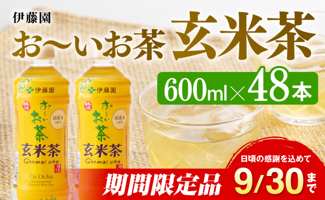 伊藤園 おーいお茶 玄米茶 600ml×48本 PET 【ペットボトル セット 飲料 備蓄 ソフトドリンク お〜いお茶 送料無料】宮崎県川南町