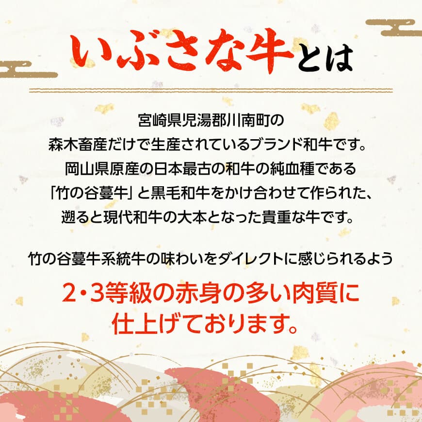 【6ヶ月定期便】いぶさな牛の焼肉セット400g 【 宮崎県産 牛 焼肉 黒毛和牛 定期便 】