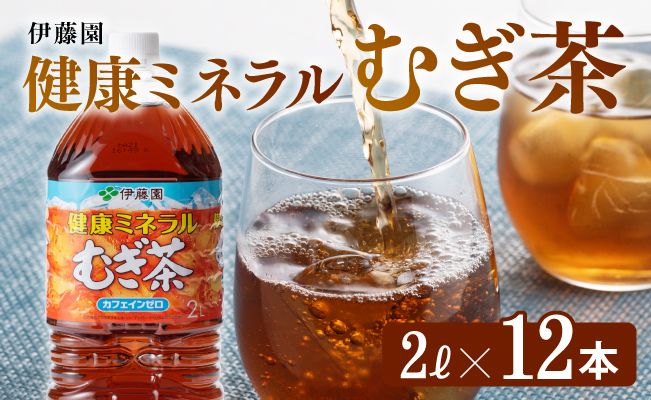 伊藤園 健康ミネラル むぎ茶 2L×6本×2ケース PET【お茶 麦茶 ムギ茶 飲料 水分補給　ソフトドリンク ペットボトル カフェインゼロ カロリーゼロ】