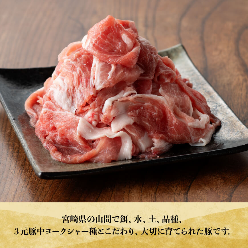宮崎県産放牧豚 こま切れ 10袋 計 2.5kg 【 豚肉 豚 肉 小間切れ 細切れ 炒め物 】