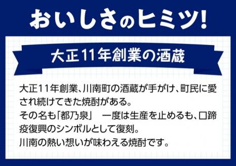 宮崎県産 本格焼酎 20度「都乃泉」6本セット （川南町商工会企画）【九州産 本場 お酒 復刻 芋焼酎 アルコール 川南町産 都の泉 みやこのいずみ 本格焼酎出荷量日本一宮崎県 送料無料】