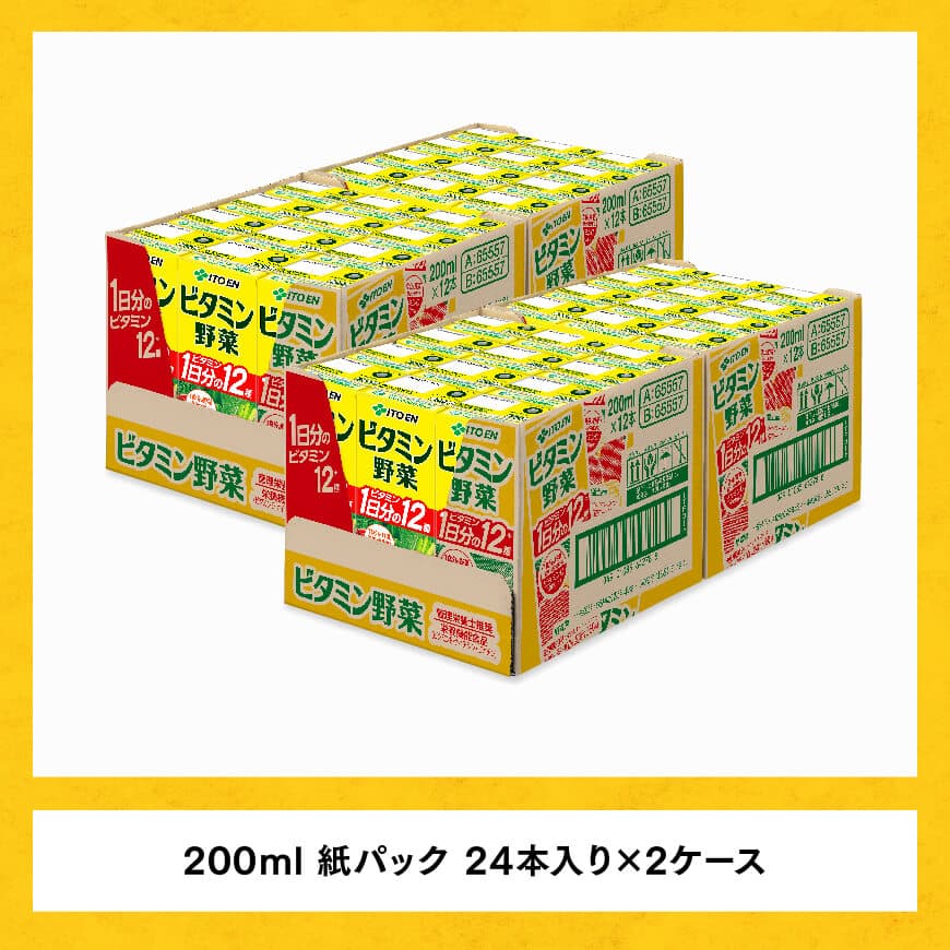 【6ヶ月定期便】伊藤園 栄養機能食品ビタミン野菜 （紙パック） 200ml×48本 【 全6回 飲料類 野菜ジュース ミックスジュース 健康 飲みもの】