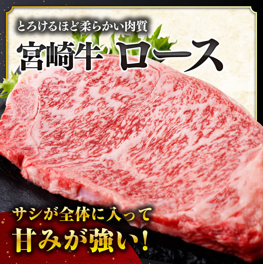 《数量限定》宮崎牛ロースステーキ1枚 (250g)【 肉 牛肉 宮崎県産 黒毛和牛ミヤチク】