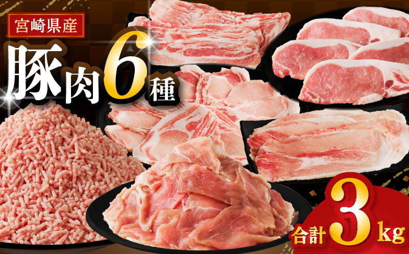 ≪宮崎県産≫豚肉6種＼てげスゲーセット／合計3kg 肉 豚 豚肉 おかず 国産_T009-031