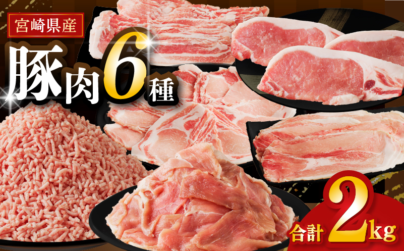≪宮崎県産≫豚肉6種＼てげスゲーセット／合計2kg 肉 豚 豚肉 おかず 国産_T009-030