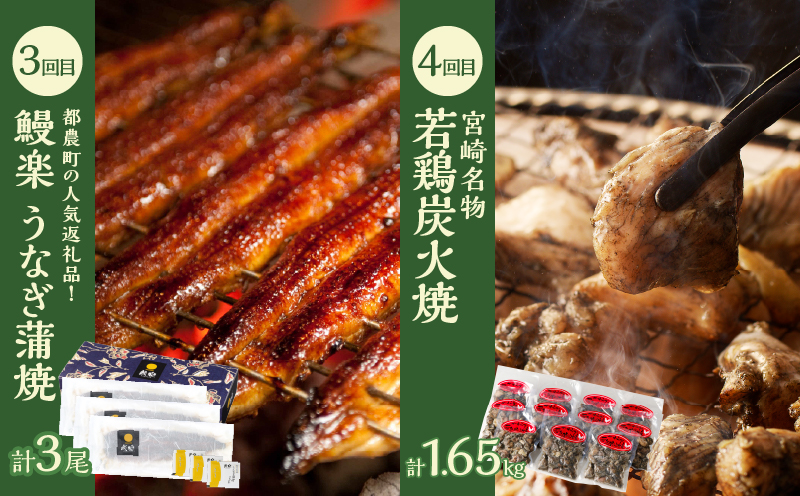 ≪6か月お楽しみ定期便≫都農町定期便(松) 肉 加工品 鰻 国産_T999-0073