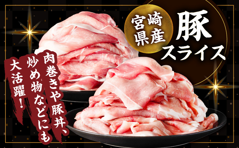 ≪訳あり≫宮崎県産豚スライス(ウデorモモ)&粗挽きウインナーセット合計2.34kg 肉 豚 豚肉 おかず 国産_T030-2065