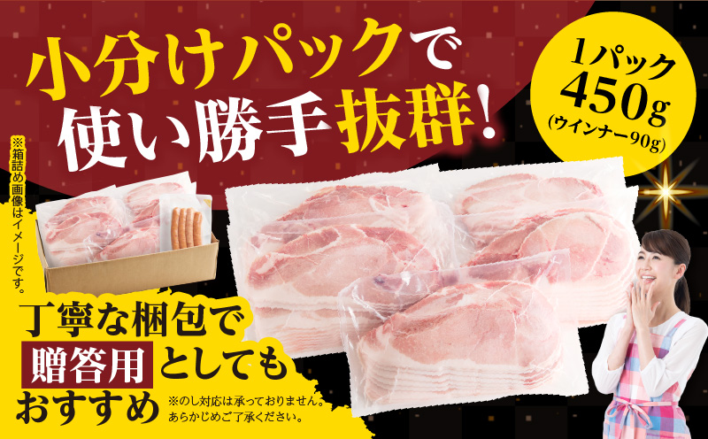≪訳あり≫宮崎県産豚スライス(ウデorモモ)&粗挽きウインナーセット合計2.34kg 肉 豚 豚肉 おかず 国産_T030-2065