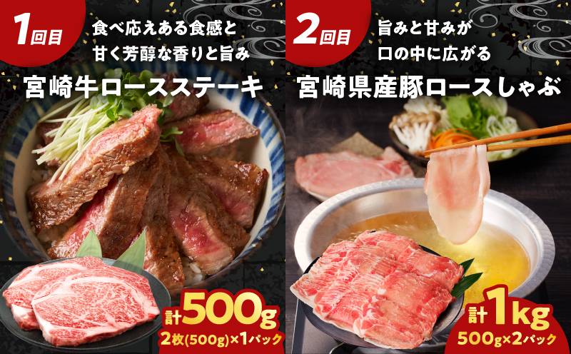 ≪6か月お楽しみ定期便≫宮崎の牛豚贅沢堪能セット(総重量4kg) 肉 牛肉 豚肉 おかず 国産_T030-064