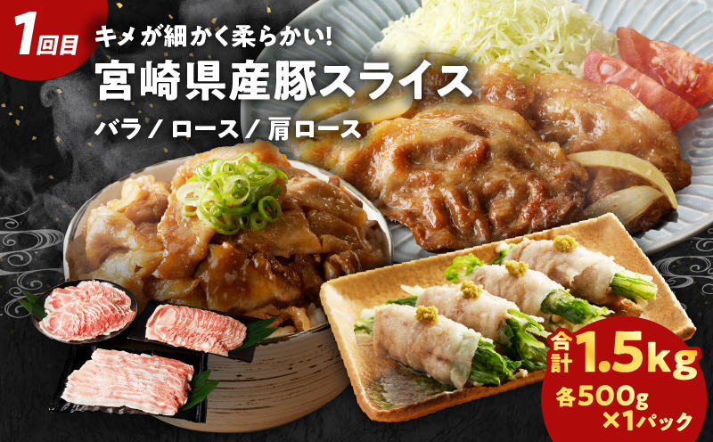 ≪3か月お楽しみ定期便≫宮崎県産牛＆豚の満腹セット(総重量3.5kg) 肉 牛 牛肉 豚肉 おかず 国産_T030-062