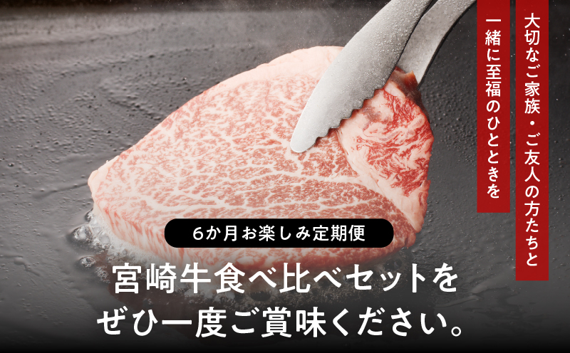 ≪6か月お楽しみ定期便≫宮崎牛食べ比べセット(総重量2.7kg) 肉 牛 牛肉 おかず 国産_T030-063