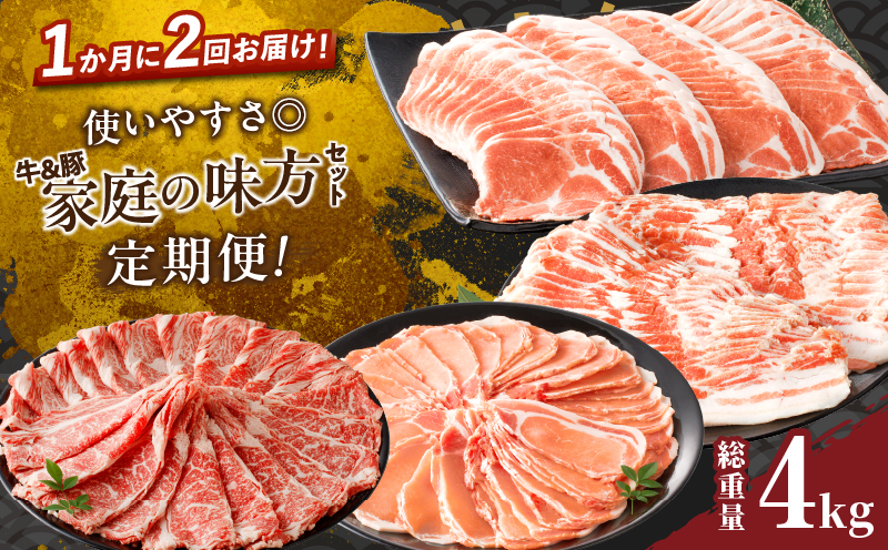 ≪定期便≫＼1か月に2回お届け!!／使いやすさ◎牛＆豚!!家庭の味方セット【総重量4kg】 肉 牛 牛肉 おかず 国産_T030-035