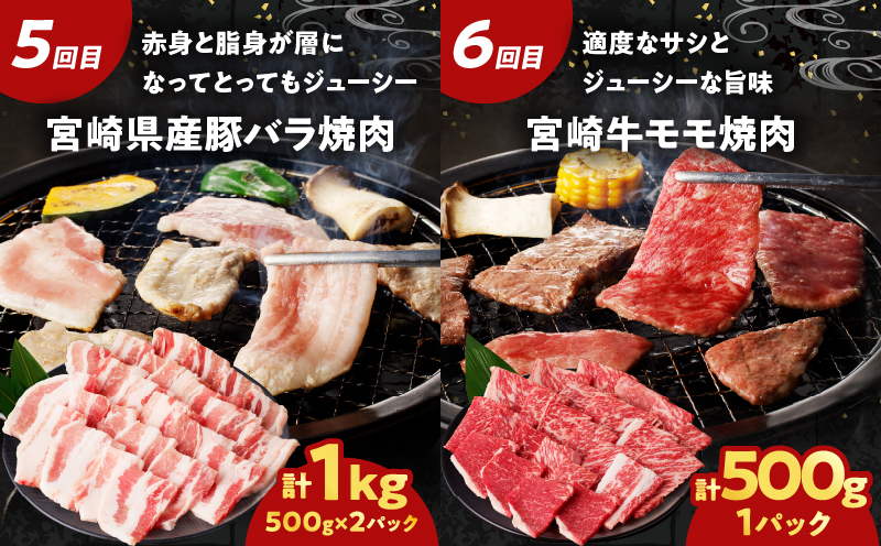 ≪6か月お楽しみ定期便≫宮崎の牛豚贅沢堪能セット(総重量4kg) 肉 牛肉 豚肉 おかず 国産_T030-064