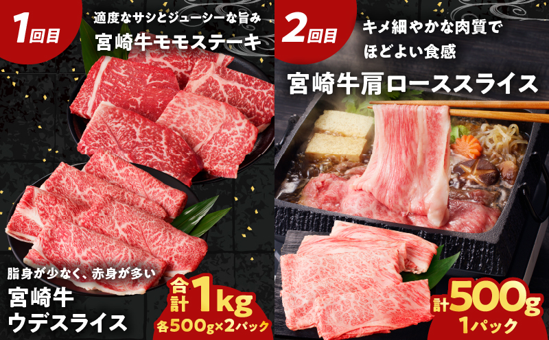 ≪6か月お楽しみ定期便≫宮崎牛味わい尽くしセット(総重量3.4kg) 肉 牛 牛肉 おかず 国産_T030-065