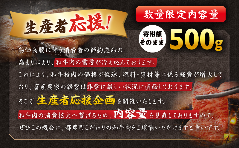 ≪期間・数量限定特別規格≫生産者応援!!宮崎県産黒毛和牛肩ローススライス(計500g) 肉 牛 牛肉 おかず 国産_T030-075-R69