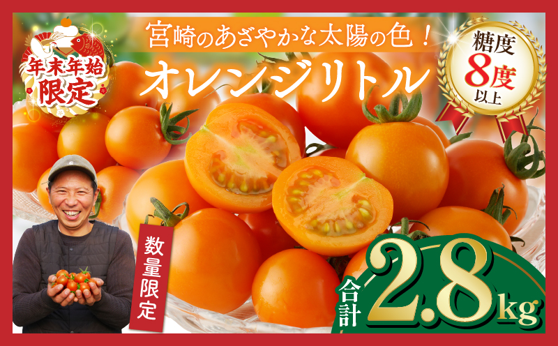 ≪年末年始限定≫オレンジリトル(合計2.8㎏) ミニトマト 野菜 サラダ 国産_T040-003-ZO2