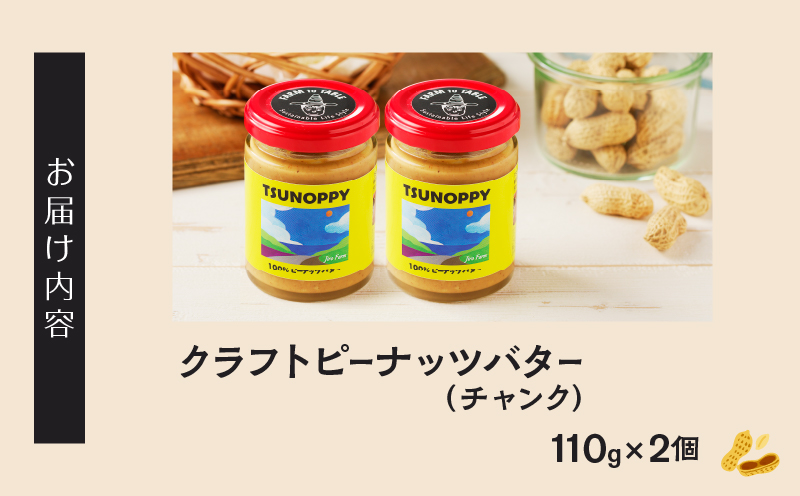 ≪先行予約≫都農町産クラフトピーナッツバター(チャンク)計2個 落花生 加工品 国産_T024-0111