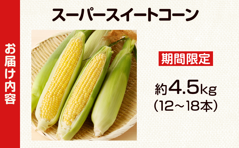 先行予約≪期間限定≫スーパースイートコーン(約4.5kg) とうもろこし 野菜 国産_T003-004