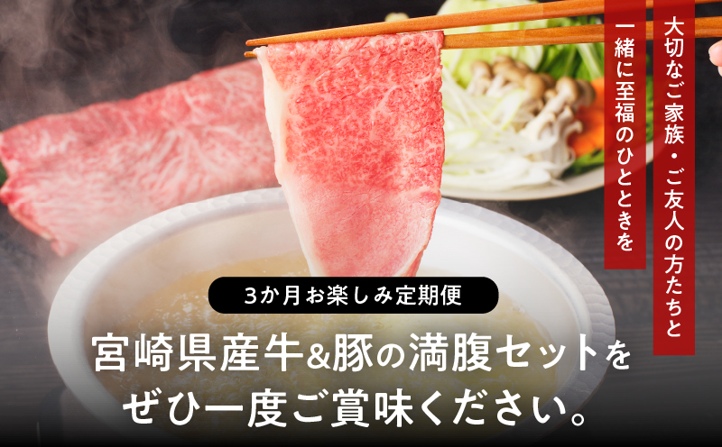 ≪3か月お楽しみ定期便≫宮崎県産牛＆豚の満腹セット(総重量3.5kg) 肉 牛 牛肉 豚肉 おかず 国産_T030-062