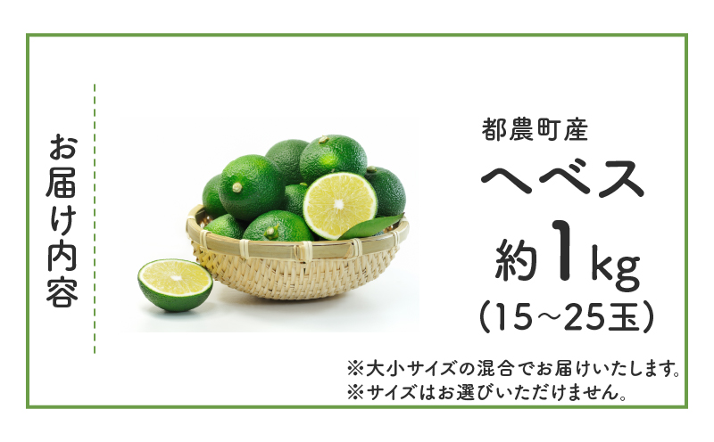 先行予約≪期間限定≫都農町産「ヘベス(約1kg)」 フルーツ 果物 柑橘 国産_T008-007