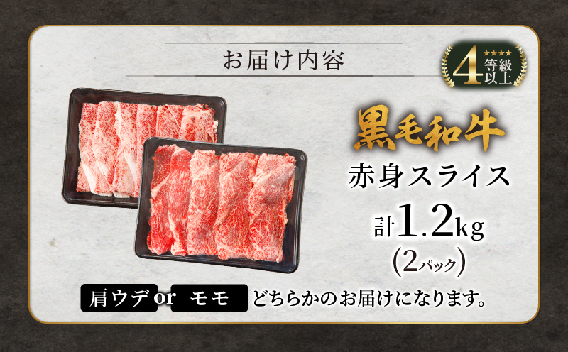 ≪年末年始限定≫“生産者応援”黒毛和牛赤身スライス(計1.2kg) 肉 牛 牛肉 おかず 国産_T030-0071-ZO2