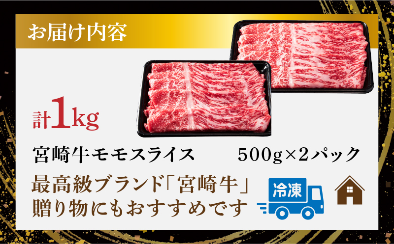 宮崎牛モモスライス(すき焼き用)計1kg 肉 牛 牛肉 焼肉 国産_T009-0045