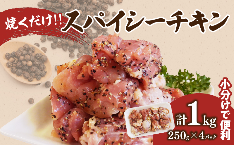 焼くだけ!!スパイシーチキン(計1kg) 肉 鶏肉 冷凍 味付け 国産_T006-0075
