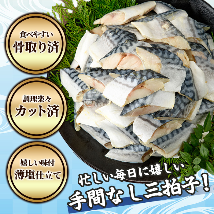 骨取り 肉厚 さば切身(18切れ) 骨とり サバ切身 小分け 切り身 鯖 さば 塩サバ 塩鯖 骨なし 骨取り済 カット済 塩焼き 簡単 フライ 魚 海鮮 冷凍 お弁当 おかず 【AW-71】【丸正水産】