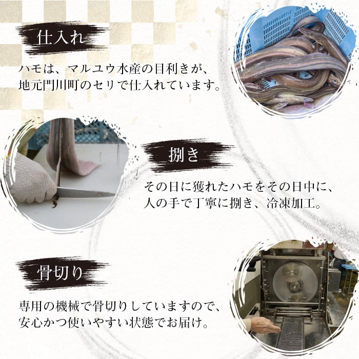 ＜訳あり＞鱧の唐揚げ(計800g・400g×2P)はも ハモ から揚げ からあげ 骨切り 海鮮 国産 冷凍 魚介 簡易包装 宮崎県産【MR-7】【マルユウ水産】