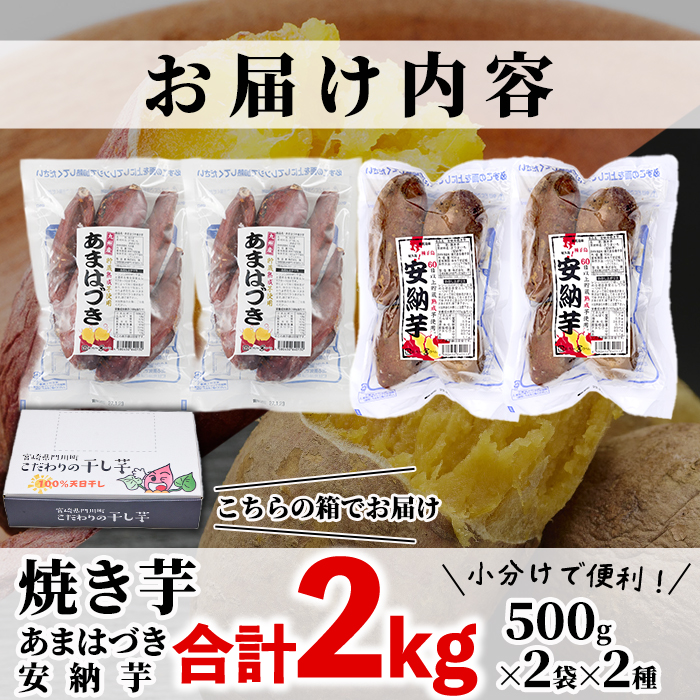 ＜先行予約受付中！2026年10月から順次発送予定＞冷凍 焼き芋 食べ比べ セット(あまはづき・安納芋・500g×各2袋)冷凍 焼芋 焼き芋 やきいも さつまいも さつま芋 レンジ小分け おやつ 宮崎県 門川町【YO-23】【株式会社 陽】