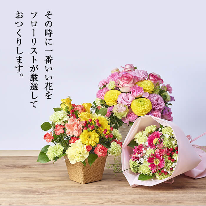 ＜定期便・12回(連続)＞季節のお楽しみフラワーアレンジメント(生花：Sサイズ)花 花束 フラワー ギフト 贈り物 インテリア【FM-8】【フラワーショップまつだ】
