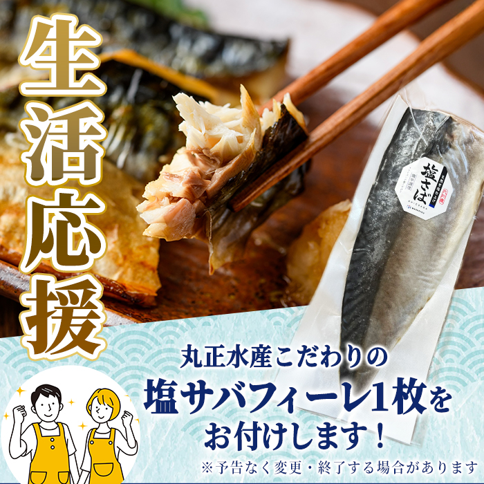 生活応援 塩サバフィーレ1枚付き！骨取り 肉厚 さば切身(54切れ) 骨とり サバ切身 小分け 切り身 鯖 さば 塩サバ 塩鯖 骨なし 骨取り済 カット済 塩焼き 簡単 フライ 魚 海鮮 冷凍 お弁当 おかず 【AW-72】【丸正水産】