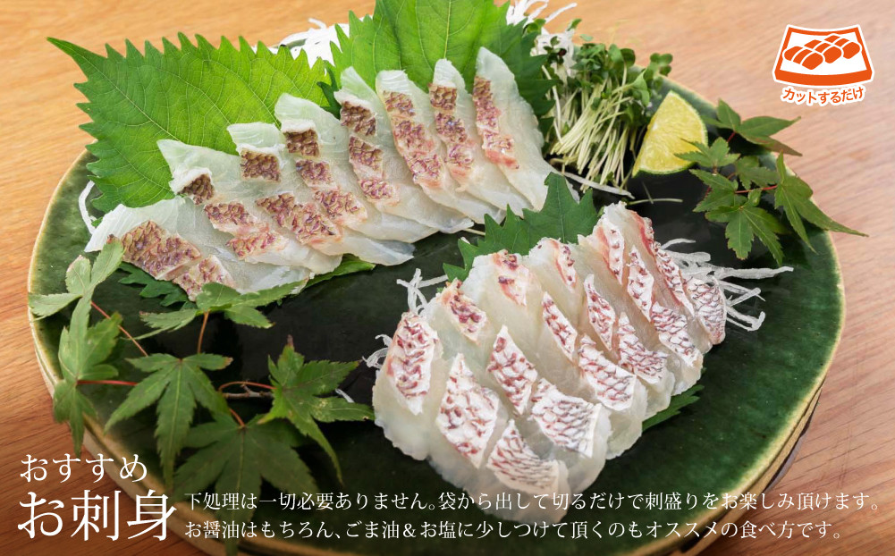 【北海道・離島配送不可】新鮮！お手軽！真鯛湯引きのお刺身(1尾分：約500〜600g)お刺し身 しゃぶしゃぶ 魚介 海鮮 まだい マダイ 真空パック【UZ-06】【請関水産】