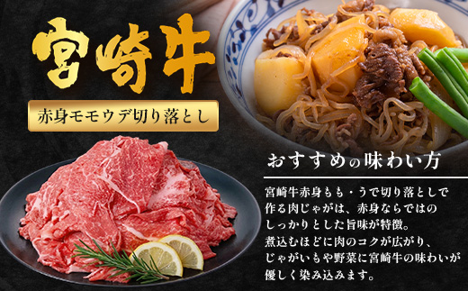 宮崎牛 赤身モモウデ切り落とし セット 計800g（約400g×2P）冷凍｜国産 牛肉 お肉 赤身 モモ ウデ 切り落とし スライス ブランド牛 高級 株式会社エムファーム 宮崎県 諸塚村 MF-06
