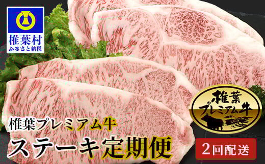 【定期便2回】総重量800g 椎葉プレミアム牛ステーキ定期便≪サーロインステーキ・ロースステーキ≫［宮崎県 椎葉村 国産 国産牛 黒毛和牛 和牛 牛 牛肉 赤身 にく おにく 肉 お肉 ステーキ サーロイン やきにく 焼肉 バーベキュー 冷凍 ごちそう 贈物 日本三大秘境］【TK-61】