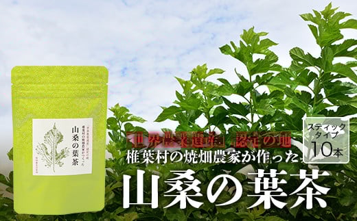 【世界農業遺産の産物】焼畑農家がつくった山桑の葉茶 スティックタイプ【桑茶】［送料無料 宮崎県 椎葉村 椎葉 日本三大秘境 秘境 焼畑 やきはた 茶 お茶 山桑の葉茶 葉茶 くわ茶 桑茶 手作り 自然 ギフト お土産］【YS-8】