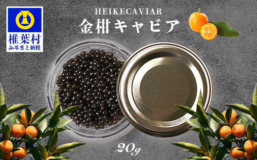 【世界三大珍味×日本三大秘境】HEIKE CAVIAR  金柑キャビア 20g 国産【産地直送】【簡易包装】［宮崎 椎葉 国産 ちょうざめ チョウザメ 金柑 きゃびあ キャビア 20g 魚卵 卵 魚介 珍味 加工品 冷凍 高級 贅沢品 パーティー おつまみ グルメ ギフト 記念日 誕生日 プレゼント お祝い 贈り物 贈答 桐箱 希少］【SZ-127】