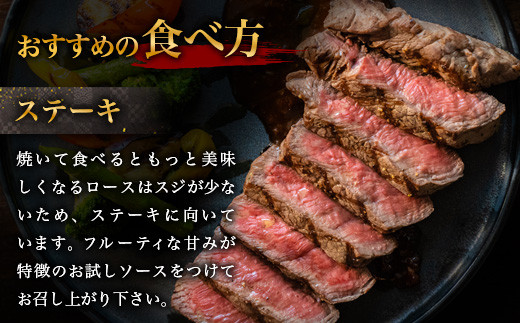 宮崎牛ロースステーキ 400g（200g×2枚） お試しステーキソース付き TK-98 [宮崎県 椎葉村 宮崎牛 和牛 黒毛和牛 牛肉 ぎゅうにく 牛 うし ぎゅう 肉 お肉 にく おにく ロースステーキ ロース ステーキ ステーキ肉 400g 精肉 せいにく 人気 おすすめ 送料無料]