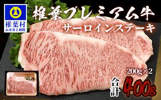 宮崎県産 椎葉プレミアム牛 サーロイン 400g お試しステーキソース付き ［宮崎県 椎葉村 国産 国産牛 黒毛和牛 和牛 牛 牛肉 赤身 にく おにく 肉 お肉 ステーキ サーロイン やきにく 焼肉 バーベキュー 冷凍 ごちそう 贈物 日本三大秘境］【TK-42】