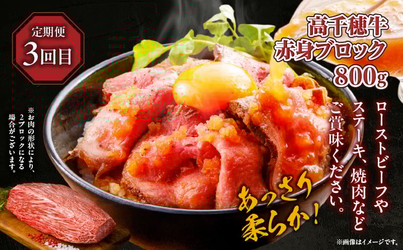 【3か月定期便】 高千穂牛ステーキ定期便 牛肉 肉 お肉 サーロイン ステーキ 赤身 赤身ブロック 定期便 定期 国産牛 ブランド牛 和牛 ローストビーフ ハンバーグ 国産 贈答 贈り物 簡単調理 おかず 普段使い 宮崎県 高千穂 _Tk002-t083