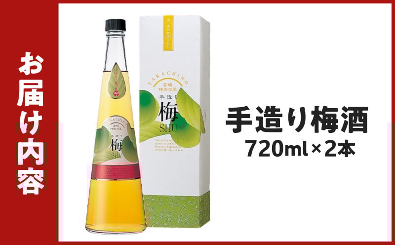 手造り梅酒 14% 720ml×2本セット 梅酒 酒 アルコール 梅酒セット セット 詰め合わせ ロック ストレート 贈答 贈答用 ギフト プレゼント お祝い 祝い 内祝い 記念日 誕生日 お取り寄せ グルメ 家飲み 宅飲み 飲み会 国産 宮崎県 高千穂町 _Tk007-028