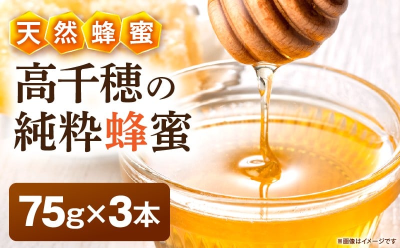 日本みつばち 高千穂の純粋蜂蜜 75g×3本|蜂蜜 はちみつ 日本みつばち 純粋蜂蜜 国産蜂蜜 天然蜂蜜 垂れ蜜 蜜蜂 希少 蜂蜜 濃厚 花 伝統製法 特産品 ふるさと納税 返礼品 宮崎県 高千穂町 | _Tk005-099-0753