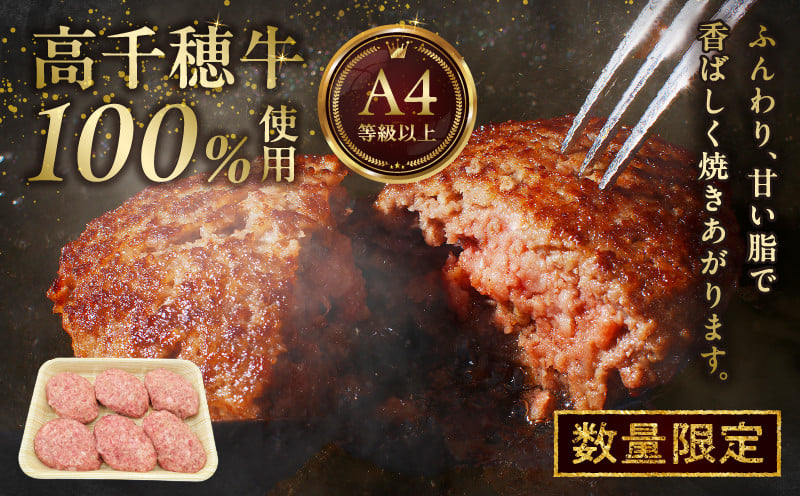 数量限定 宮崎県産黒毛和牛A4等級以上 高千穂牛 100％使用！ 肉汁あふれる手作り ハンバーグ 6個入×1パック 計780g 高千穂牛 高千穂牛ハンバーグ 和牛ハンバーグ 人気 ロングセラー 牛肉100％ 和牛 牛 牛肉 肉 普段使い パック 冷凍 惣菜 お惣菜 贈答 贈り物 パーティー BBQ お弁当 おかず 料理 簡単調理 プレゼント 手作り _Tk002-061-01
