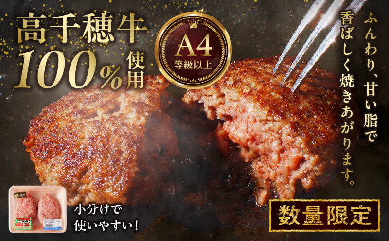 【3回定期便】 高千穂牛100％ハンバーグ定期便(2か月ごとに1回お届け) 高千穂牛 牛肉 肉 お肉 定期便 定期 国産牛 ブランド牛 黒毛和牛 和牛 ハンバーグ 国産 冷凍 贈答 贈り物 簡単調理 おかず 普段使い _Tk002-t084