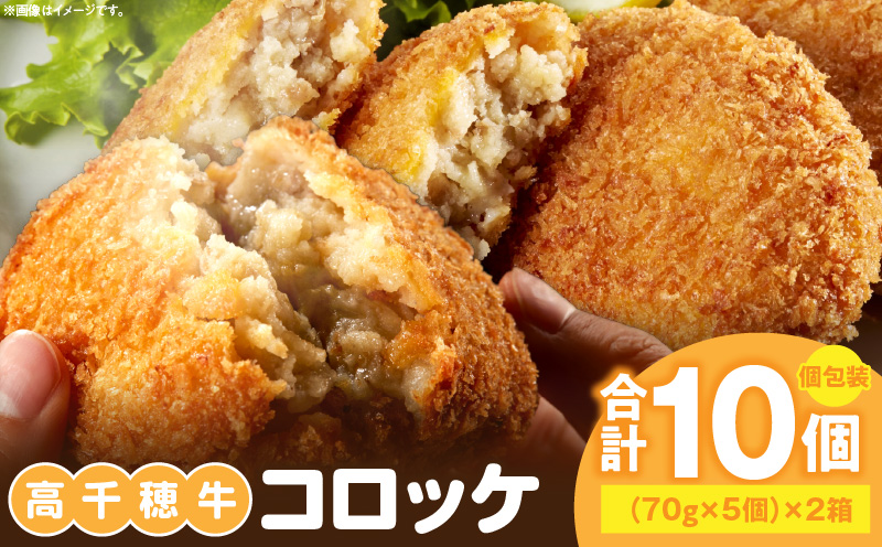 高千穂牛コロッケ 5個×2箱 肉 牛肉 高千穂牛 ブランド牛 コロッケ 包装 真空包装 自慢の味付け 美味しい 冷凍保管 宮崎県 高千穂町 _Tk020-010